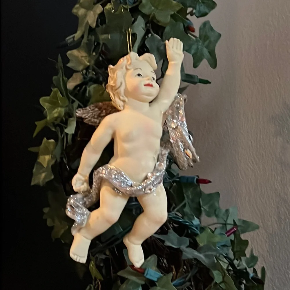 Cherub Christmas Ornaments - Set of 5 - Picture 1 of 9